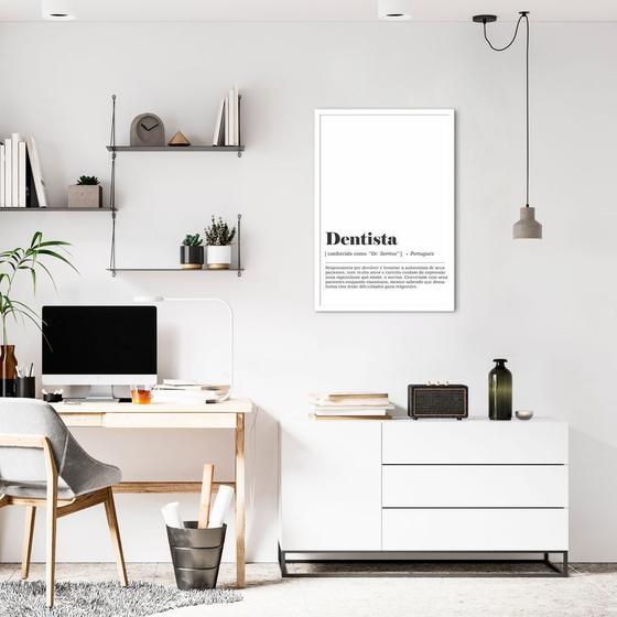 Imagem de Quadro Divertido Significado Dentista 43x30 Caixa Branco Moldura Caixa, Branca
