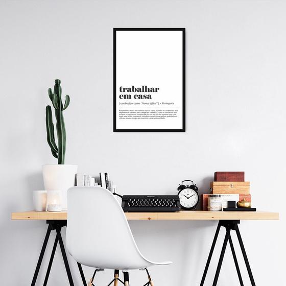 Imagem de Quadro Divertido Significado Home Office 43x30 Caixa Preto Moldura Caixa, Preta