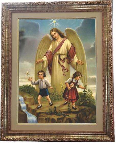 Imagem de Quadro Do Anjo Da Guarda, Mod.04, Med. 53 X 43cm. Angelus