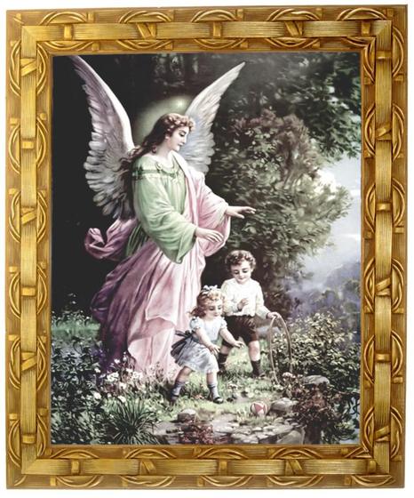 Imagem de Quadro do Anjo Da Guarda, Mod.16, Tam. 30X25cm. Angelus