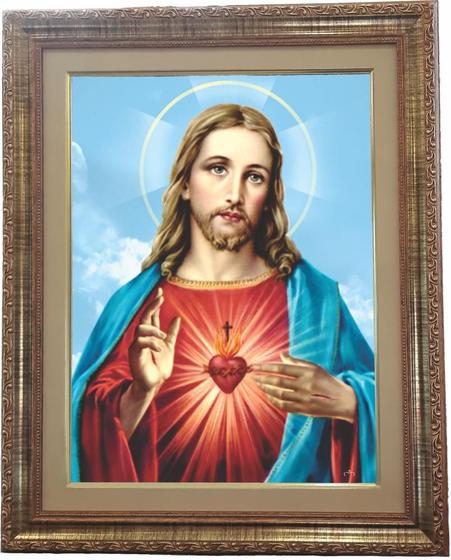 Imagem de Quadro do Sagrado Coração De Jesus, Mod.01, 53x43cm. Angelus