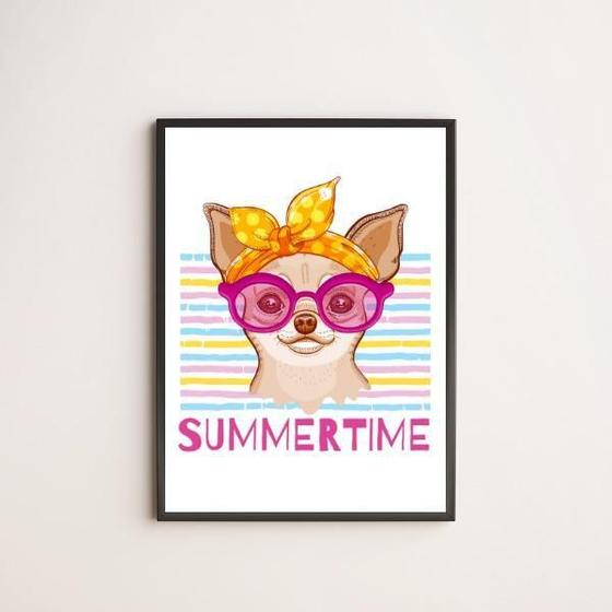 Imagem de Quadro Dog Summer Time 33X24Cm - Com Vidro