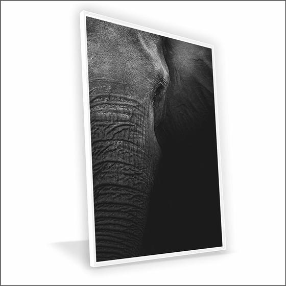 Imagem de Quadro Elefante Lateral Canvas Com Vidro