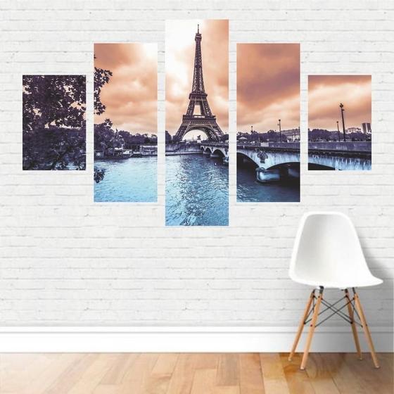 Imagem de Quadro Em Tela Canvas Paris Torre Eiffel França C5P