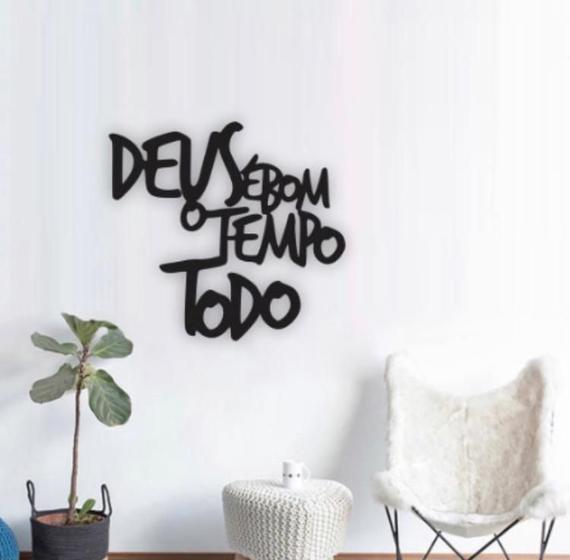 Quadro Enfeite Deus é Bom.. Frase em Mdf - Casa Rosa Decor - Quadro ...