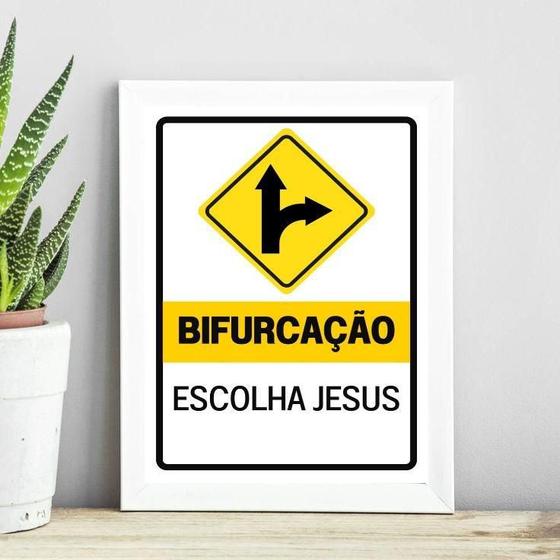 Imagem de Quadro Escolha Jesus - Bifurcação 45X34Cm - Com Vidro