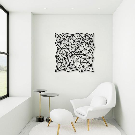 Imagem de Quadro Escultura Abstrata Gravidade Poligonal 80x79 Preto Preto