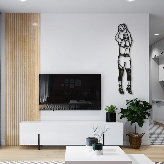 Imagem de Quadro Escultura Jogador de Basquete S 80x20 Preto Preto