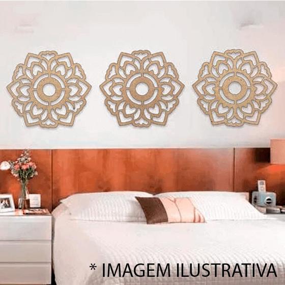 Imagem de Quadro Escultura - Trio Mandalas 35cm Cru