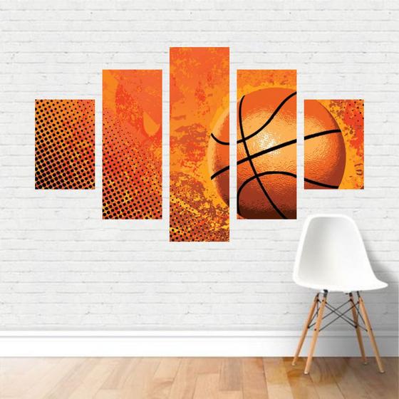 Imagem de Quadro Esporte Bola de Basquetebol Basketball Laranja Canvas