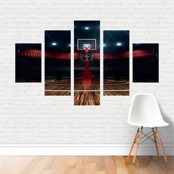 Imagem de Quadro Esportes Quadra de Basquete Basketball Cesta Canvas