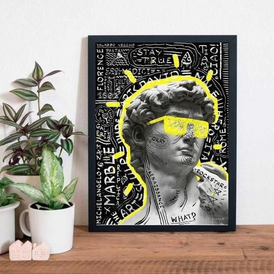 Imagem de Quadro Estátua Grega Pop Art 24X18Cm - Madeira Branca
