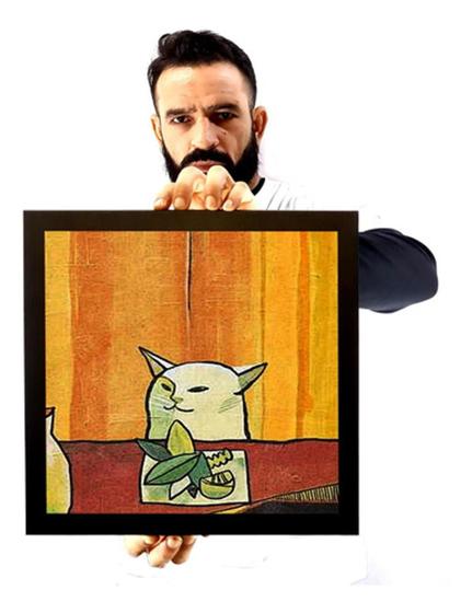 Imagem de Quadro Estilo Picasso O Gato Na Mesa Decoração Linda