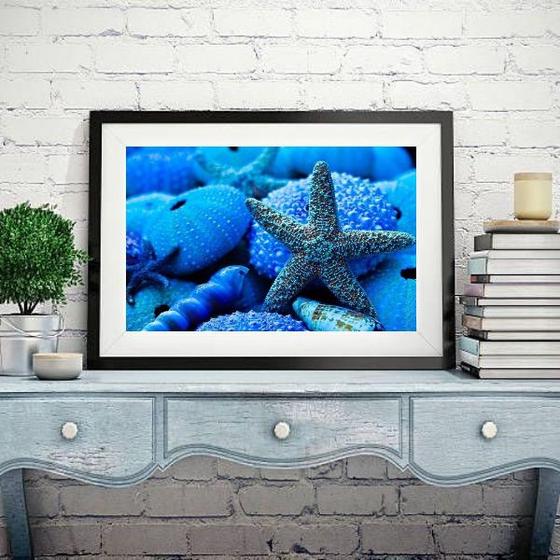 Imagem de Quadro Estrela do Mar Azul Intenso - 60x48cm