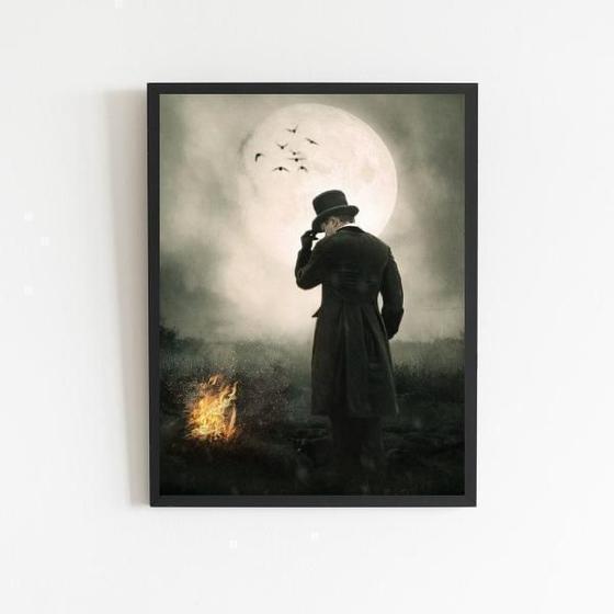 Imagem de Quadro Exú Rei Das Sete Encruzilhadas 24X18CmVidro Preta