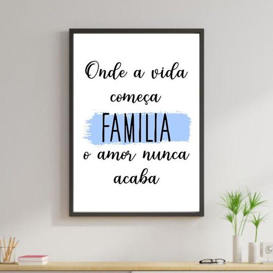 Quadro Família - O Amor Nunca Acaba 45x34cm - com vidro - Quadros On-line Imagem de Quadro Família - O Amor Nunca Acaba 45x34cm - com vidro