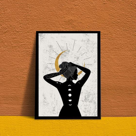 Imagem de Quadro Fases da Lua Mulher 33x24cm com Vidro