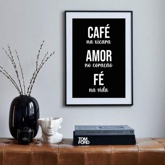 Imagem de Quadro Fé Café E Deus Cuidando Da Gente - 60X48Cm