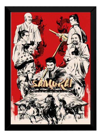 Imagem de Quadro Filme Os Sete Samurais Arte Poster Com Moldura