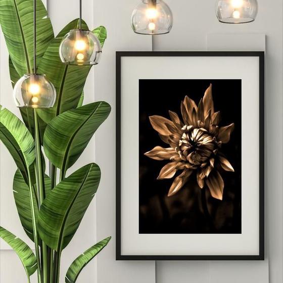 Imagem de Quadro Flor Bronze Com Preto - 60X48Cm