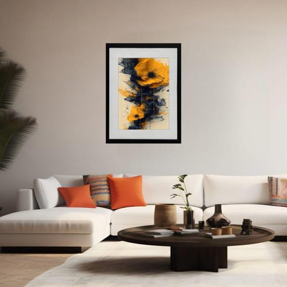 Imagem de Quadro Flor De Lotus Laranja 60X48Cm