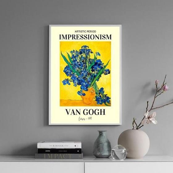 Imagem de Quadro Flores Impressionistas - Van Gogh 45X34Cm - Com Vidro