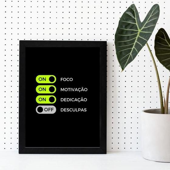 Imagem de Quadro Foco Motivação Dedicação 45X34Cm - Com Vidro