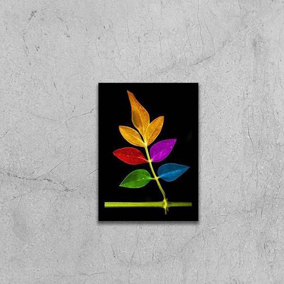 Imagem de Quadro Folha Multicolorida 45x34cm - com vidro