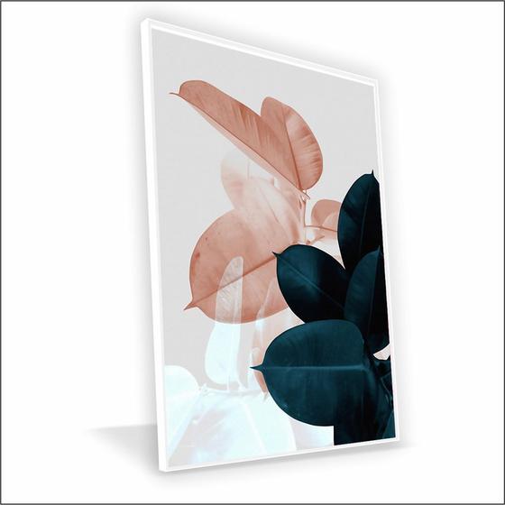 Imagem de Quadro Folhagem Rose Vinil Com Vidro