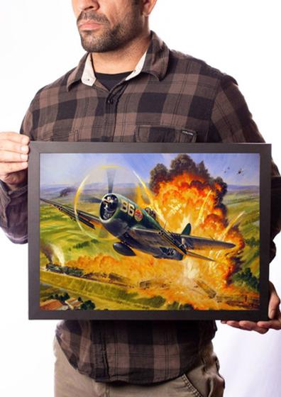 Imagem de Quadro Força Aérea Caça Guerra Arte Senta A Púa!