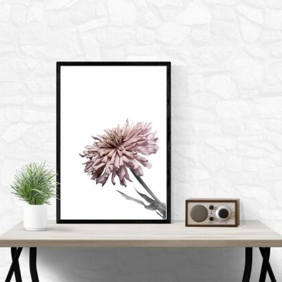 Imagem de Quadro Foto Flor Moderna Rosa 33x24cm - com vidro