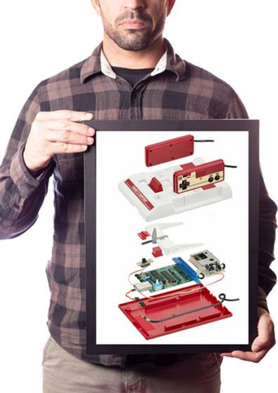 Imagem de Quadro Foto Video Game Famicom Poster Moldurado