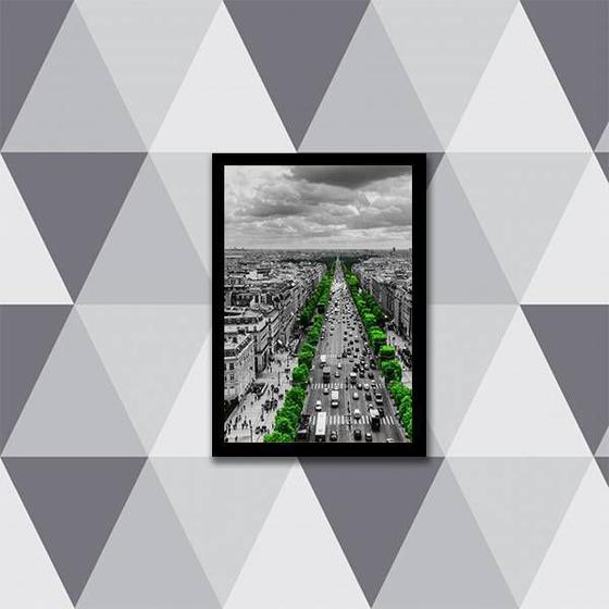 Imagem de Quadro Fotografia Árvores Verdes Cidade 45x34cm - com vidro