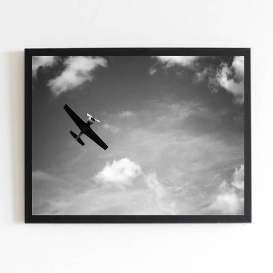 Imagem de Quadro Fotografia Avião Voando 24x18cm