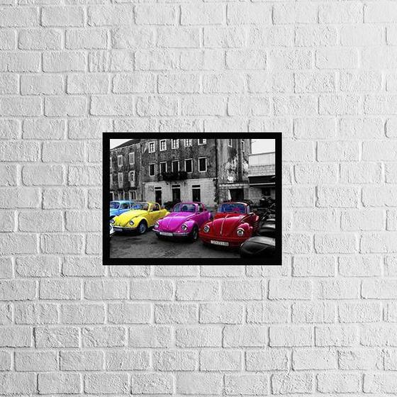 Imagem de Quadro Fotografia Carros Coloridos 33x24cm - com vidro