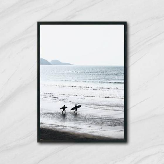 Imagem de Quadro Fotografia Casal Surfista 24x18cm