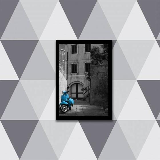 Imagem de Quadro Fotografia Lambreta Azul 24x18cm - com vidro