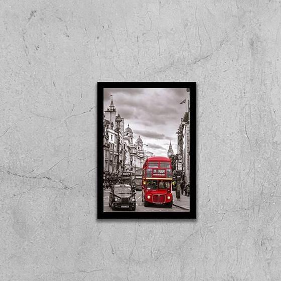 Imagem de Quadro Fotografia Ônibus Londres Vermelho 24X18Cm