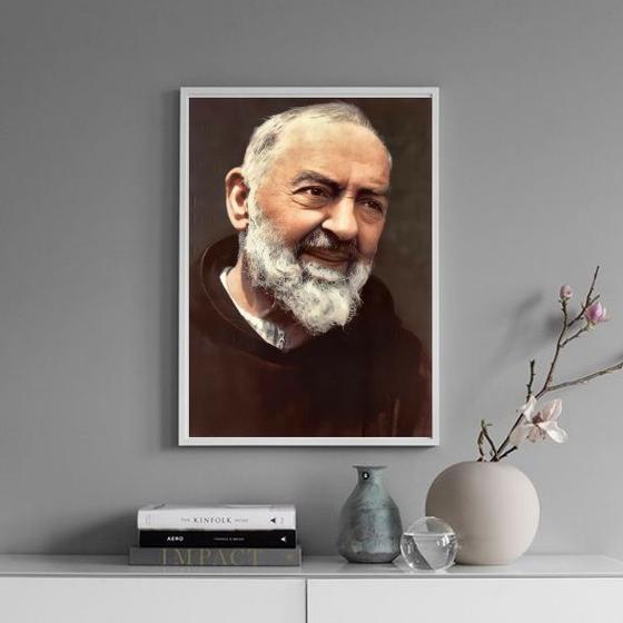 Imagem de Quadro Fotografia Padre Pio 33x24cm - com vidro