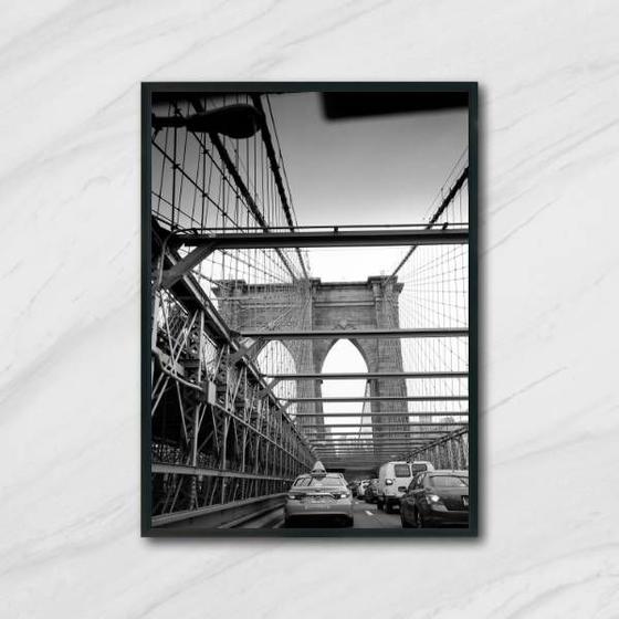 Imagem de Quadro Fotografia Ponte de Brooklyn 33x24cm - com vidro