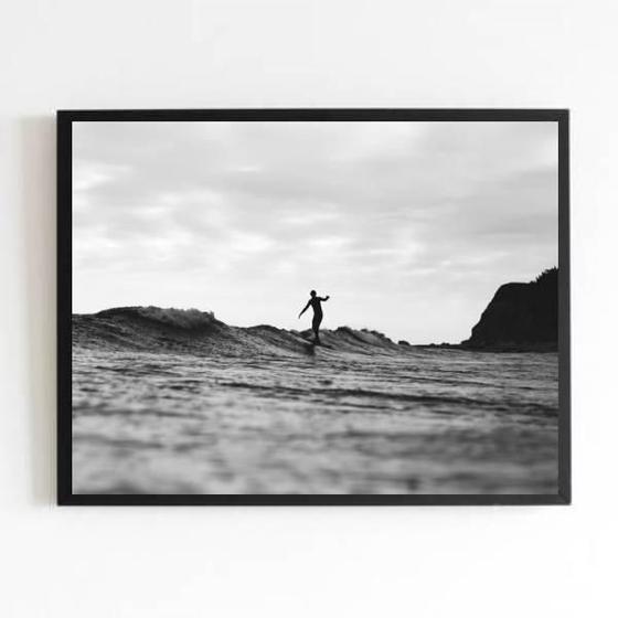 Imagem de Quadro Fotografia Surfista 45X34Cm - Com Vidro Moldura Preta