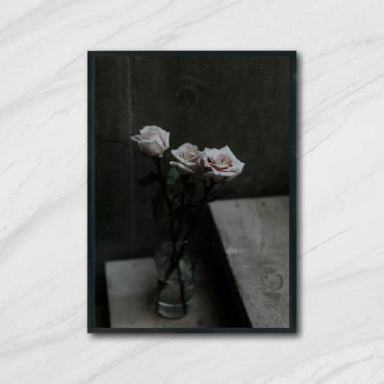 Imagem de Quadro Fotografia Vaso com Rosas 24x18cm