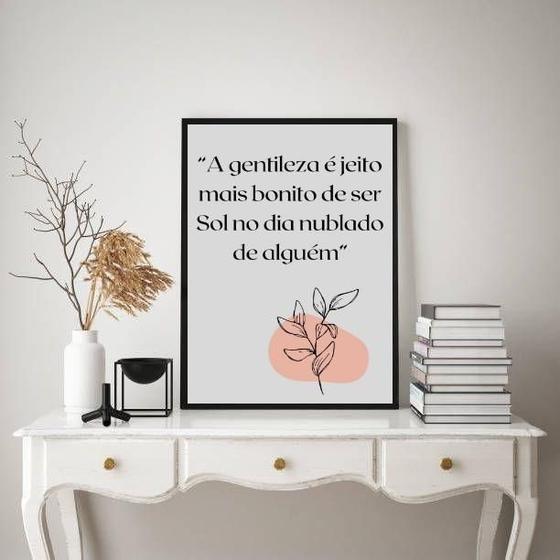 Imagem de Quadro Frase Boho - Gentileza 24X18Cm - Com Vidro