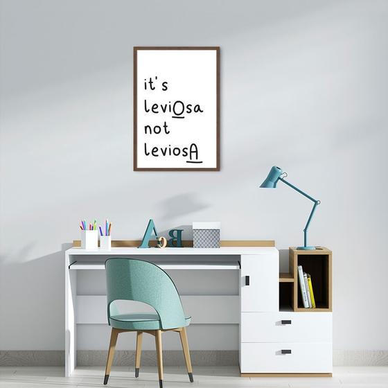 Imagem de Quadro Frase Hermione It's LeviOsa 100x70 Caixa Marrom Moldura Caixa, Marrom Cafe