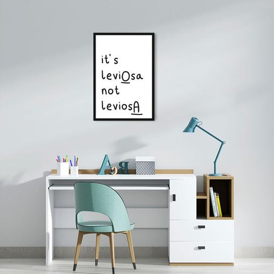 Imagem de Quadro Frase Hermione It's LeviOsa 86x60 Caixa Preto Moldura Caixa, Preta