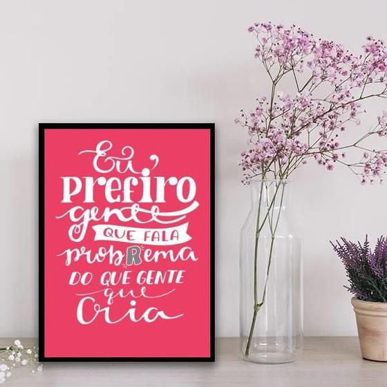 Imagem de Quadro Frase Não Crie Problema 24X18Cm Preta