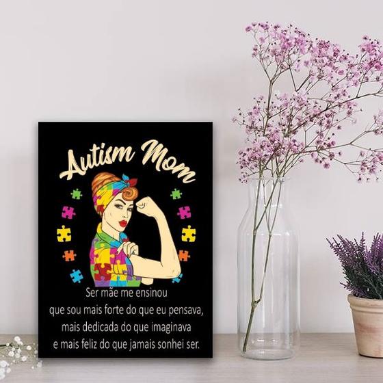 Imagem de Quadro Frase Ser Mãe De Autista 24x18cm - com vidro