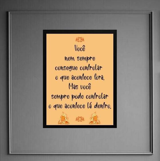 Imagem de Quadro Frase Yoga - Controle 24X18Cm - Com Vidro