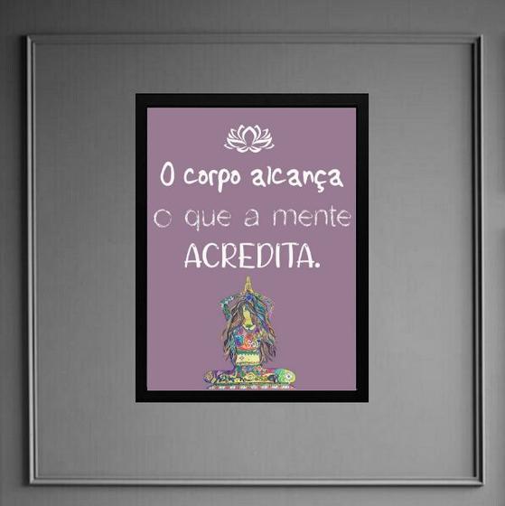 Imagem de Quadro Frase Yoga - Corpo Alcança 24x18cm