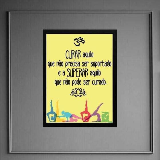 Imagem de Quadro Frase Yoga - Curar E Superar 33X24Cm